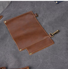 Canvas Leather Mens Womens Blue Craftsman Apron Cafe Staff Apron Work Apron for Men - imessengerbags