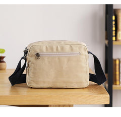 Canvas Leather Mens Womens Green Small 10'' Side Bag Blue Messenger Bag Small Courier Bag For Men - imessengerbags