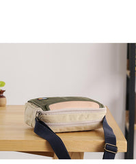 Canvas Leather Mens Womens Green Small 10'' Side Bag Blue Messenger Bag Small Courier Bag For Men - imessengerbags