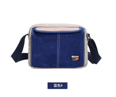 Canvas Leather Mens Womens Green Small 10'' Side Bag Blue Messenger Bag Small Courier Bag For Men - imessengerbags