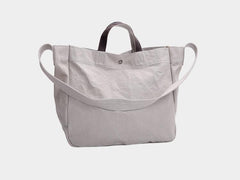 Canvas Leather Mens Womens Handbag Tote Bag White Shoulder Bag Tote Purse For Men - imessengerbags