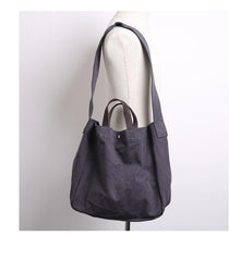 Canvas Leather Mens Womens Handbag Tote Bag White Shoulder Bag Tote Purse For Men - imessengerbags