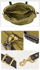 Canvas Leather Mens Khaki Briefcase 15'' Side Bag Messenger Bag Shoulder Bag For Men - imessengerbags