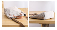 Canvas Leather Mens Womens Large White Handbag Tote Bag Khaki Shoulder Tote Purse For Men - imessengerbags