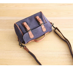 Canvas Leather Mens Womens Green Portable Side Bag Khaki Messenger Bag Small Courier Bag For Men - imessengerbags