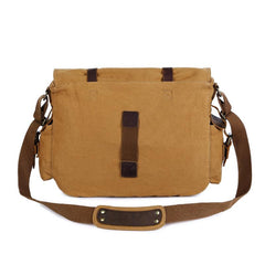 Canvas Leather Women Mens Blue 15'' Messenger Bag Khaki Side Bag Brown Shoulder Bag For Men