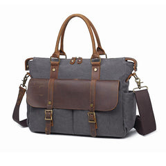 Canvas Leather Mens Womens Handbag Briefcase Bag Side Bag Travel Bag for Women - imessengerbags