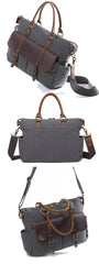 Canvas Leather Mens Womens Handbag Briefcase Bag Side Bag Travel Bag for Women - imessengerbags