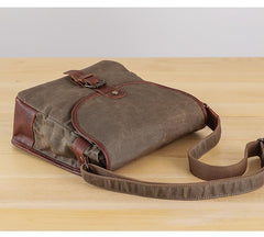 Canvas Mens Small Side Bag 10'' Courier Bag Black Postman Bag Messenger Bag for Men - imessengerbags