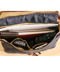 Canvas Mens Small Side Bag 10'' Courier Bag Black Postman Bag Messenger Bag for Men - imessengerbags