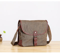 Canvas Mens Small Side Bag 10'' Courier Bag Black Postman Bag Messenger Bag for Men - imessengerbags