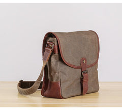 Canvas Mens Small Side Bag 10'' Courier Bag Black Postman Bag Messenger Bag for Men - imessengerbags