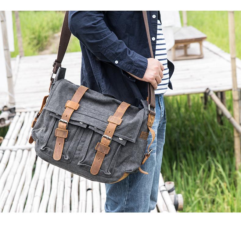 Mens messenger bag canvas online