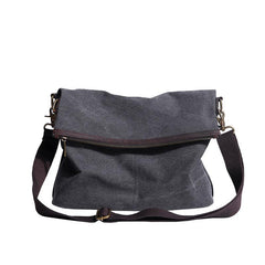 Canvas Mens 13‘’ Side Bag Courier Bag Gray Postman Bag Messenger Bag for Men - imessengerbags