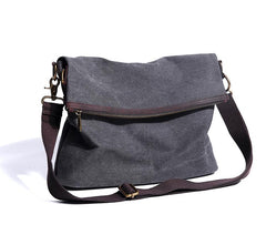 Canvas Mens 13‘’ Side Bag Courier Bag Gray Postman Bag Messenger Bag for Men - imessengerbags