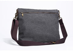 Canvas Mens 13‘’ Side Bag Courier Bag Gray Postman Bag Messenger Bag for Men - imessengerbags