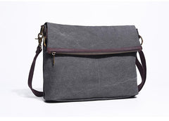 Canvas Mens 13‘’ Side Bag Courier Bag Gray Postman Bag Messenger Bag for Men - imessengerbags