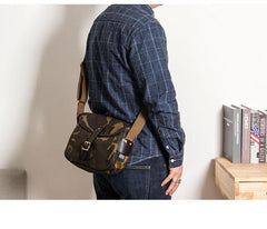 Canvas Mens Saddle Casual Camouflage Shoulder Bag Courier Bag Side Bag Messenger Bag for Men - imessengerbags