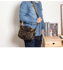 Canvas Mens Saddle Casual Camouflage Shoulder Bag Courier Bag Side Bag Messenger Bag for Men