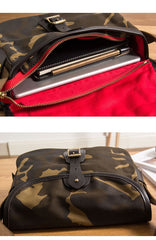 Canvas Mens Saddle Casual Camouflage Shoulder Bag Courier Bag Side Bag Messenger Bag for Men - imessengerbags