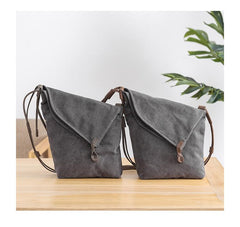Canvas Mens Womens Casual Gray 12‘’ Courier Bag Side Bag Messenger Bag for Men - imessengerbags