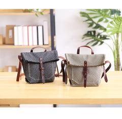 Canvas Mens Womens Small Side Bag Black Handbag Shoulder Bag Messenger Bag for Men