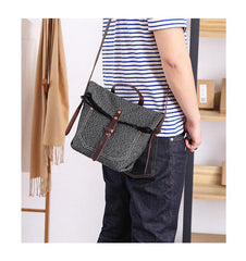 Canvas Mens Womens Small Side Bag Black Handbag Shoulder Bag Messenger Bag for Men