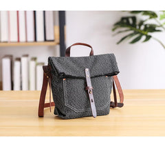 Canvas Mens Womens Small Side Bag Black Handbag Shoulder Bag Messenger Bag for Men