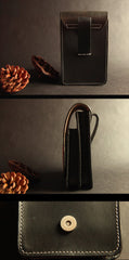 Handmade Tooled Leather Carp Mens Belt Pouch Waist Bag Belt Phone Bag Mobile Bag For Men - imessengerbags