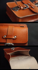 Black Handmade Brown Leather Mens Waist Bag Belt Pouch Phone Hip Bag For Men - imessengerbags