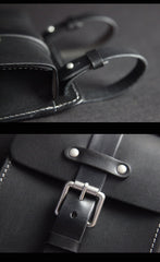 Black Handmade Brown Leather Mens Waist Bag Belt Pouch Phone Hip Bag For Men - imessengerbags