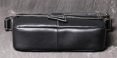 Cool Black LEATHER MENS Ipad SIDE BAGS COURIER BAG Black MESSENGER BAG FOR MEN