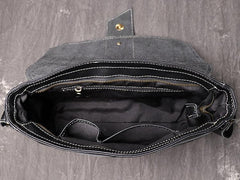 Cool Black LEATHER MENS Ipad SIDE BAGS COURIER BAG Black MESSENGER BAG FOR MEN