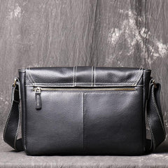 Cool Black LEATHER MENS Ipad SIDE BAGS COURIER BAG Black MESSENGER BAG FOR MEN