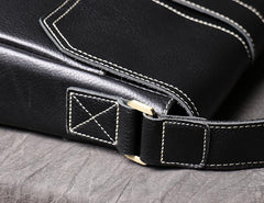 Cool Black LEATHER MENS Ipad SIDE BAGS COURIER BAG Black MESSENGER BAG FOR MEN