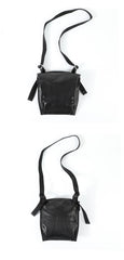 Casual Black Leather Mens Vertical Side Bag Messenger Bag Cool Brown Postman Bag Courier Bag for Men - imessengerbags