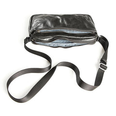 Casual Black Leather Mens Cool Side Bag Messenger Bag Coffee Postman Courier Bag for Men - imessengerbags