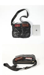 Casual Black Leather Mens Cool Side Bags Messenger Bag Brown Postman Courier Bags for Men - imessengerbags