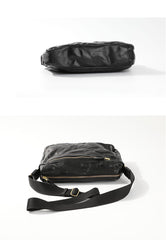 Casual Black Leather Mens Cool Side Bags Messenger Bag Brown Postman Courier Bags for Men - imessengerbags