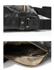 Casual Black Leather Mens Cool Side Bags Messenger Bag Brown Postman Courier Bags for Men - imessengerbags