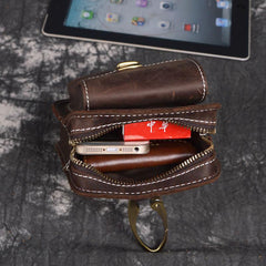 Brown Leather Cigarette Bag Holster Waist Pouches Waist Bag Belt Pouch Belt Bag For Men