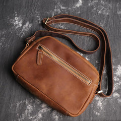 Casual Leather Mens Brown Side Bag Small Messenger BAG Brown Courier Bag FOR MEN - imessengerbags
