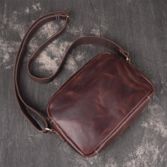 Casual Leather Mens Brown Side Bag Small Messenger BAG Brown Courier Bag FOR MEN - imessengerbags
