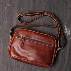 Casual Leather Mens Brown Side Bag Small Messenger BAG Brown Courier Bag FOR MEN - imessengerbags