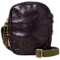 Casual Coffee Leather Men Vertical Side Bag Green Small Messenger Bag Black Courier Bag For Men - imessengerbags