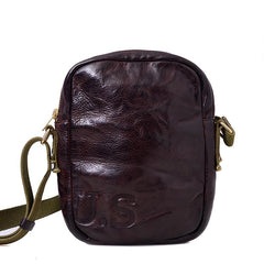 Casual Coffee Leather Men Vertical Side Bag Green Small Messenger Bag Black Courier Bag For Men - imessengerbags