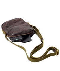 Casual Coffee Leather Men Vertical Side Bag Green Small Messenger Bag Black Courier Bag For Men - imessengerbags