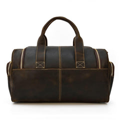 Casual Brown Leather Men Overnight Bags Handbag Travel Bags Weekender Bags For Men