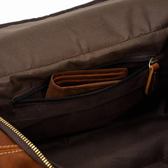 Casual Brown Leather Men Overnight Bags Handbag Travel Bags Weekender Bags For Men