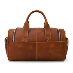 Casual Brown Leather Men Overnight Bags Handbag Travel Bags Weekender Bags For Men